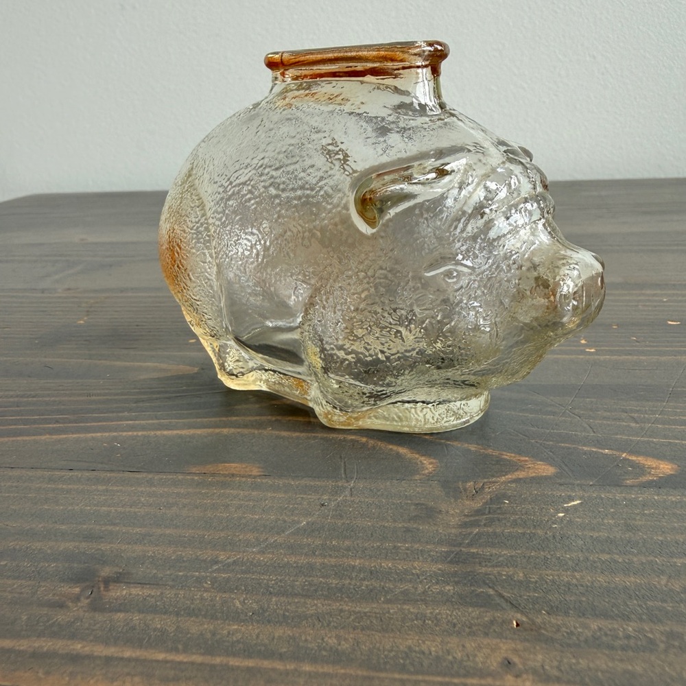 Vintage Anchor Hocking pressed glass piggy bank - Picture 4 of 11